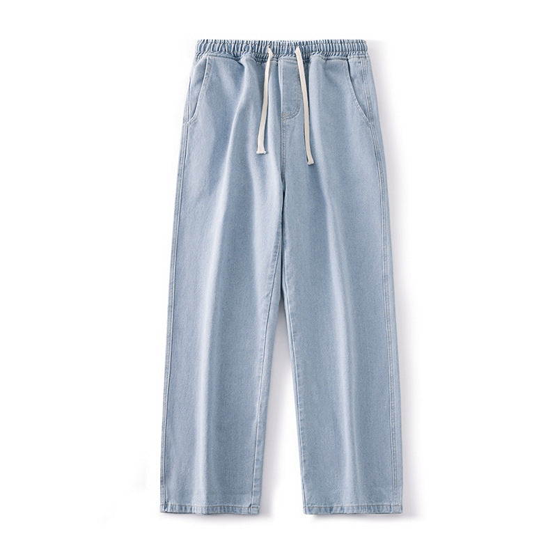 Straight Loose Light Blue Jeans For Men
