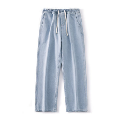 Straight Loose Light Blue Jeans For Men