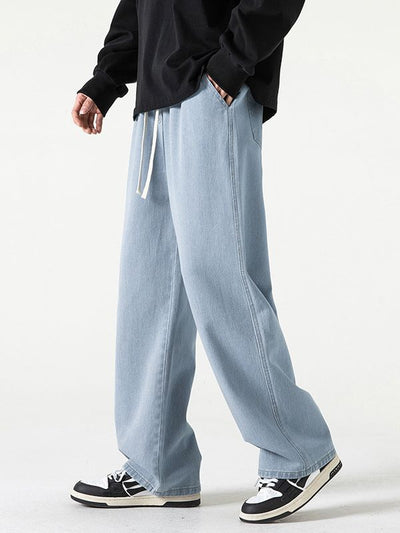Straight Loose Light Blue Jeans For Men