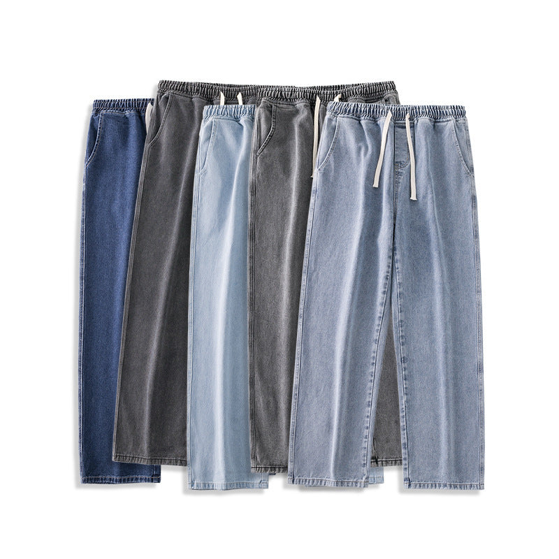 Straight Loose Light Blue Jeans For Men