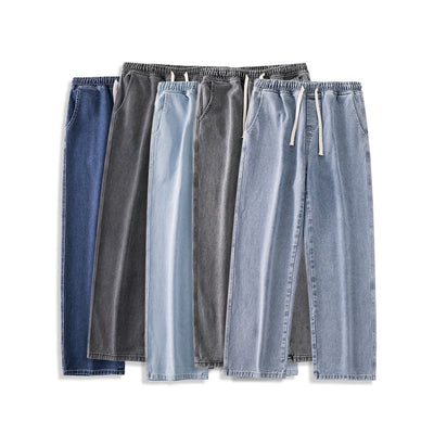 Straight Loose Light Blue Jeans For Men