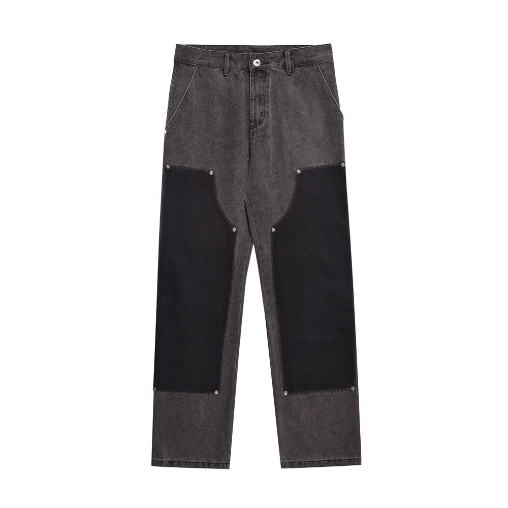 Washed And Worn Straight Jeans For Men