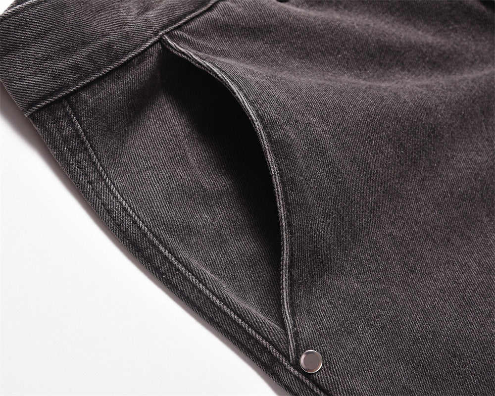 Washed And Worn Straight Jeans For Men