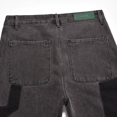 Washed And Worn Straight Jeans For Men