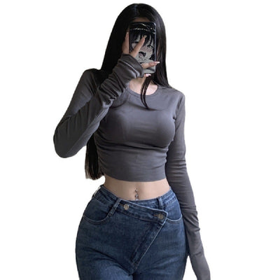 Short Tight Long-sleeved T-shirt Top
