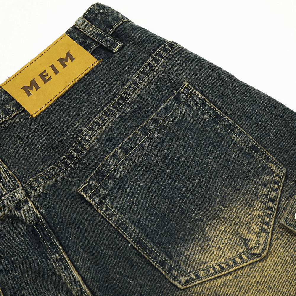 Functional Multi-pocket Workwear Jeans For Men