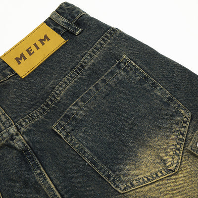 Functional Multi-pocket Workwear Jeans For Men
