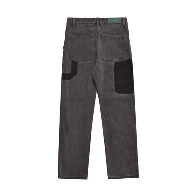 Washed And Worn Straight Jeans For Men