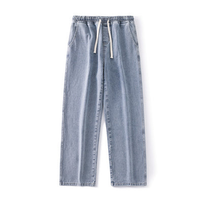 Straight Loose Light Blue Jeans For Men