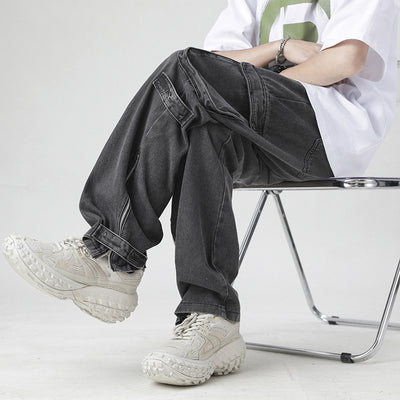 Retro Multi-pocket Workwear Jeans For Men