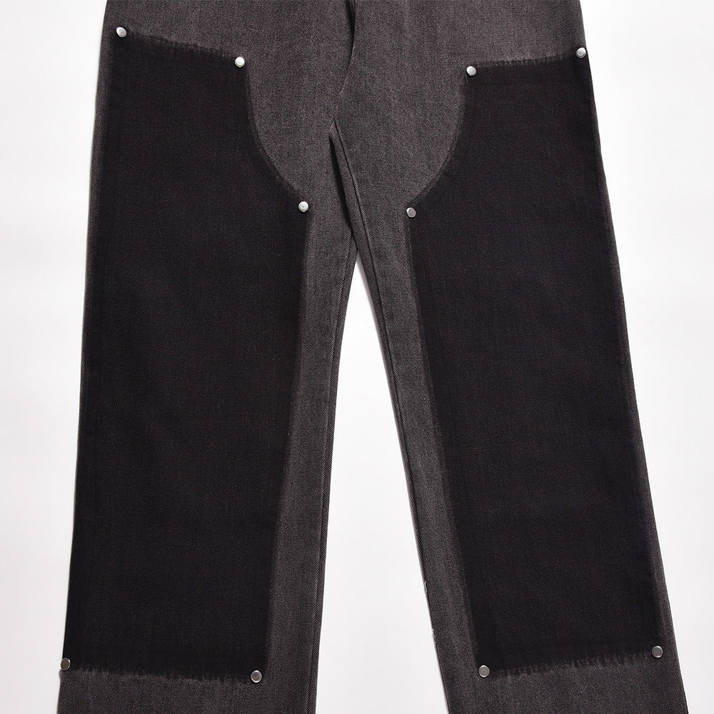 Washed And Worn Straight Jeans For Men