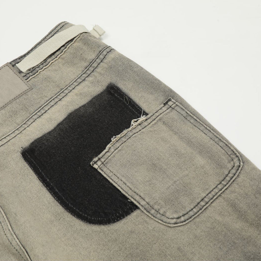 Spray Paint Distressed Dirty Jeans For Men