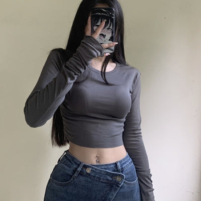 Short Tight Long-sleeved T-shirt Top