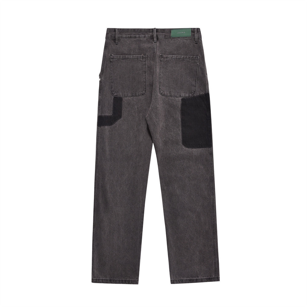 Washed And Worn Straight Jeans For Men