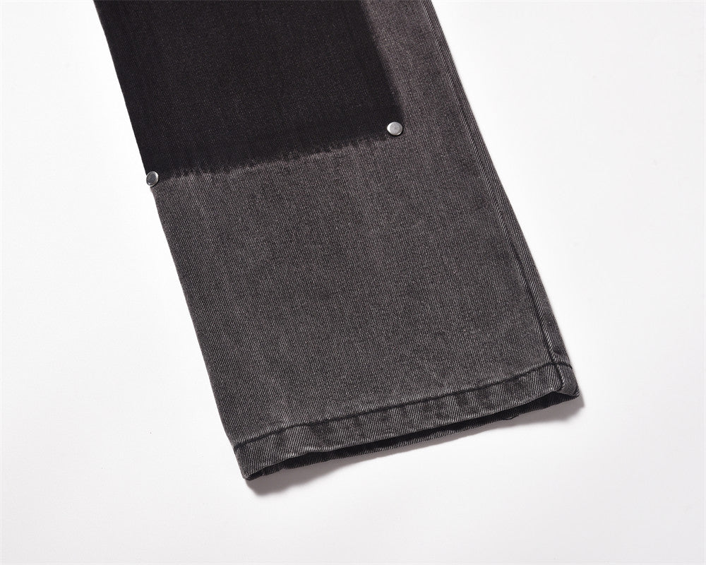 Washed And Worn Straight Jeans For Men